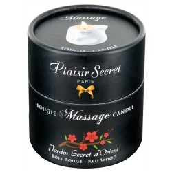 BOUGIE DE MASSAGE DE "PLAISIR SECRET" PARFUM BOIS ROUGE