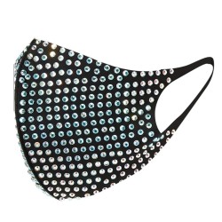 MASQUE FASHION "COCO RHINESTONE" BLACK AVEC STRASS