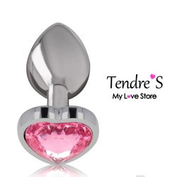 Plugs & Chapelets Anals PLUG ANAL ARGENTE COEUR ROSE TAILLE L DE INTENSE