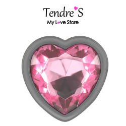 PLUG ANAL ARGENTE COEUR ROSE TAILLE L DE "INTENSE"