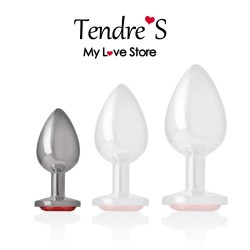 PLUG ANAL ARGENTE COEUR ROSE TAILLE M DE "INTENSE"