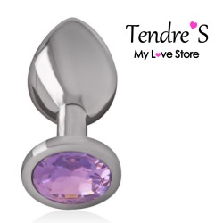 PLUG ANAL ARGENTE CRISTAL VIOLET TAILLE L DE "INTENSE"