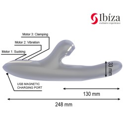 RABBIT DOUBLE VIBRATEUR SERRAGE NOIR DE IBIZA