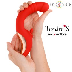 Love toys RABBIT ROUGE PAULINA EN U AVEC VA ET VIENTS VIBRATIONS ET LANGUE DE INTENSE