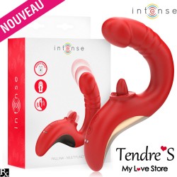 Love toys RABBIT ROUGE PAULINA EN U AVEC VA ET VIENTS VIBRATIONS ET LANGUE DE INTENSE