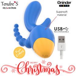 Love toys LOVE 3 SOME TRIPLE VIBRATEURS AVEC APPLI BLEU JAUNE DE ONINDER CUTE