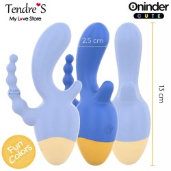 SEXTOY TRIPLE STIMULATION AVEC APPLI BLEU JAUNE DE ONINDER
