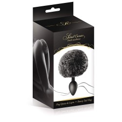 Plugs & Chapelets Anals PLUG QUEUE DE LAPIN POMPON NOIR DE "SWEET CARESS"